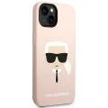 Etui Karl Lagerfeld Silicone Karl's Head MagSafe na iPhone 14 Plus - jasnoróżowe