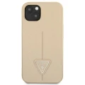 Etui Guess Saffiano Triangle Logo na iPhone 14 Plus - beżowe