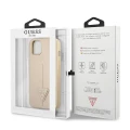 Etui Guess Saffiano Triangle Logo na iPhone 14 Plus - beżowe