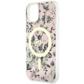 Etui Guess Flower MagSafe na iPhone 14 Plus - różowe