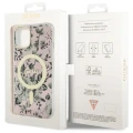 Etui Guess Flower MagSafe na iPhone 14 Plus - różowe
