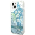 Etui Guess Flower Liquid Glitter na iPhone 14 - zielone