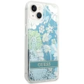 Etui Guess Flower Liquid Glitter na iPhone 14 - zielone