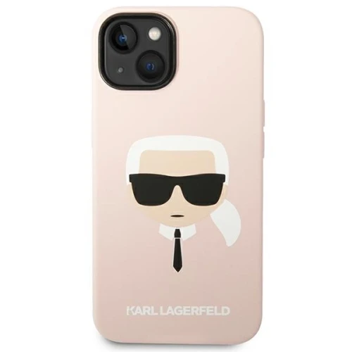 Etui Karl Lagerfeld Silicone Karl's Head MagSafe na iPhone 14 - jasnoróżowe