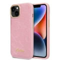 Etui Guess Croco Collection na iPhone 14 - różowe