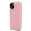 Etui Guess Croco Collection na iPhone 14 - różowe