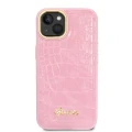 Etui Guess Croco Collection na iPhone 14 - różowe