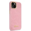 Etui Guess Croco Collection na iPhone 14 - różowe