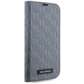 Etui Karl Lagerfeld Saffiano Monogram na iPhone 14 - srebrne