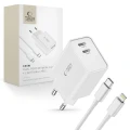 Ładowarka Tech-Protect C35W sieciowa 2x USB-C PD 35W z kablem USB-C / Lightning - biała