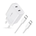 Ładowarka Tech-Protect C20W sieciowa 2x USB-C PD 20W z kablem USB-C / USB-C - biała