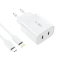 Ładowarka Tech-Protect C20W sieciowa 2x USB-C PD 20W z kablem USB-C / USB-C - biała