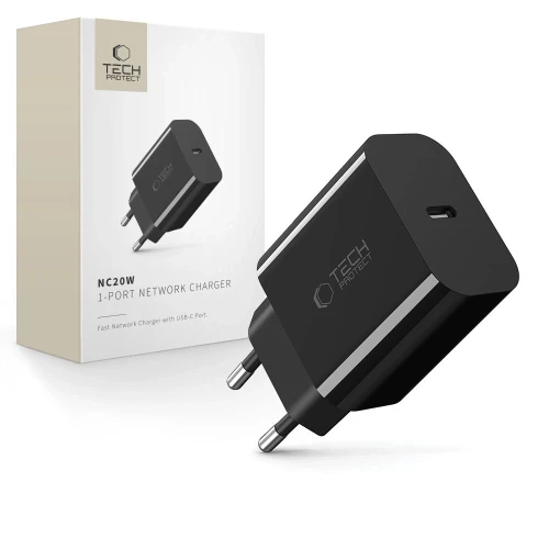 Ładowarka sieciowa Tech-Protect NC20W USB-C 1 port PD20W - czarna