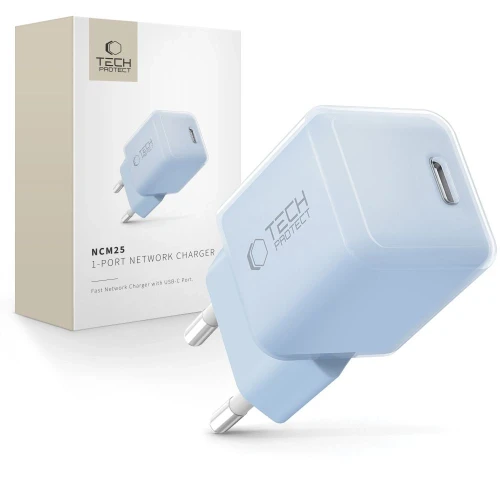 Ładowarka sieciowa Tech-Protect NCM25 USB-C PD 25W - niebieska