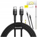 Kabel Baseus CATKLF-GG1 USB-C - USB-C PD QC 60W 3A 480Mb/s 1m - czarno-szary