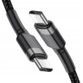 Kabel Baseus CATKLF-GG1 USB-C - USB-C PD QC 60W 3A 480Mb/s 1m - czarno-szary