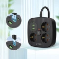 Listwa zasilająca Tech-Protect PCS3X4, 3 gniazda sieciowe, 2xUSB-A, 2xUSB-C 200 cm - czarna
