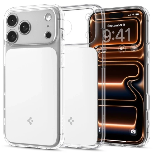 Etui Spigen Ultra Hybrid "T" MagSafe na iPhone 17 Pro - przezroczysto-białe