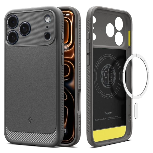 Etui Spigen Rugged Armor Mag MagSafe na iPhone 17 Pro - szare