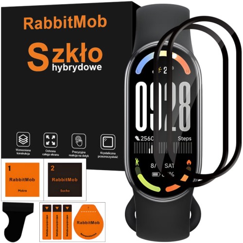 2X SZKŁO HYBRYDOWE 3D OCHRONNE DO XIAOMI MI SMART BAND 10 + ZESTAW DO MONTAŻU