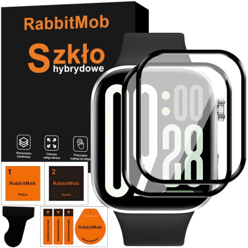 2X SZKŁO HYBRYDOWE 3D OCHRONNE DO XIAOMI REDMI WATCH 6 + ZESTAW DO MONTAŻU