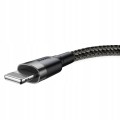 Kabel Baseus Cafule USB-A / Lightning 2A QC 3.0 3m - czarno-szary