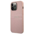 Etui Guess Saffiano Stripe na iPhone 13 Pro Max - różowe