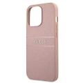 Etui Guess Saffiano Stripe na iPhone 13 Pro Max - różowe