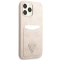 Etui Guess 4G Triangle Logo Cardslot na iPhone 13 Pro Max - różowe