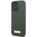 Etui Guess Silicone Logo Plate MagSafe na iPhone 13 Pro Max - zielone