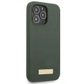 Etui Guess Silicone Logo Plate MagSafe na iPhone 13 Pro Max - zielone