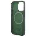 Etui Guess Silicone Logo Plate MagSafe na iPhone 13 Pro Max - zielone