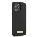 Etui Guess Silicone Logo Plate MagSafe na iPhone 13 Pro Max - czarne