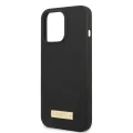 Etui Guess Silicone Logo Plate MagSafe na iPhone 13 Pro Max - czarne