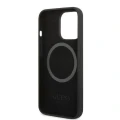 Etui Guess Silicone Logo Plate MagSafe na iPhone 13 Pro Max - czarne