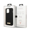 Etui Guess Silicone Logo Plate MagSafe na iPhone 13 Pro Max - czarne
