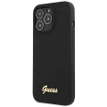 Etui Guess Silicone Script Gold Logo na iPhone 13 Pro Max - czarne