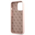 Etui Guess Silicone Script Gold Logo na iPhone 13 Pro Max - jasnoróżowe