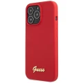 Etui Guess Silicone Vintage Gold Logo na iPhone 13 Pro Max - czerwone