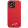 Etui Guess Silicone Vintage Gold Logo na iPhone 13 Pro Max - czerwone