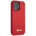 Etui Guess Silicone Vintage Gold Logo na iPhone 13 Pro Max - czerwone