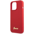 Etui Guess Silicone Vintage Gold Logo na iPhone 13 Pro Max - czerwone