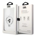 Etui Karl Lagerfeld Ring Stand Karl&Choupettte MagSafe na iPhone 13 Pro Max - białe
