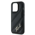 Etui Karl Lagerfeld Diagonal Quilted Script na iPhone 13 Pro Max - czarne