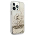 Etui Guess 4G Big Liquid Glitter na iPhone 13 Pro Max 6,7" - złote