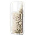 Etui Guess 4G Big Liquid Glitter na iPhone 13 Pro Max 6,7" - złote