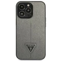 Etui Guess Saffiano Triangle Logo na iPhone 13 Pro Max 6,7" - srebrne