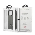 Etui Guess Saffiano Triangle Logo na iPhone 13 Pro Max 6,7" - srebrne