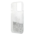 Etui Karl Lagerfeld Liquid Glitter Choupette Fun na iPhone 13 Pro Max 6,7" - srebrne