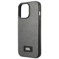 Etui Karl Lagerfeld Saffiano Plaque na iPhone 13 Pro Max 6,7" - srebrne